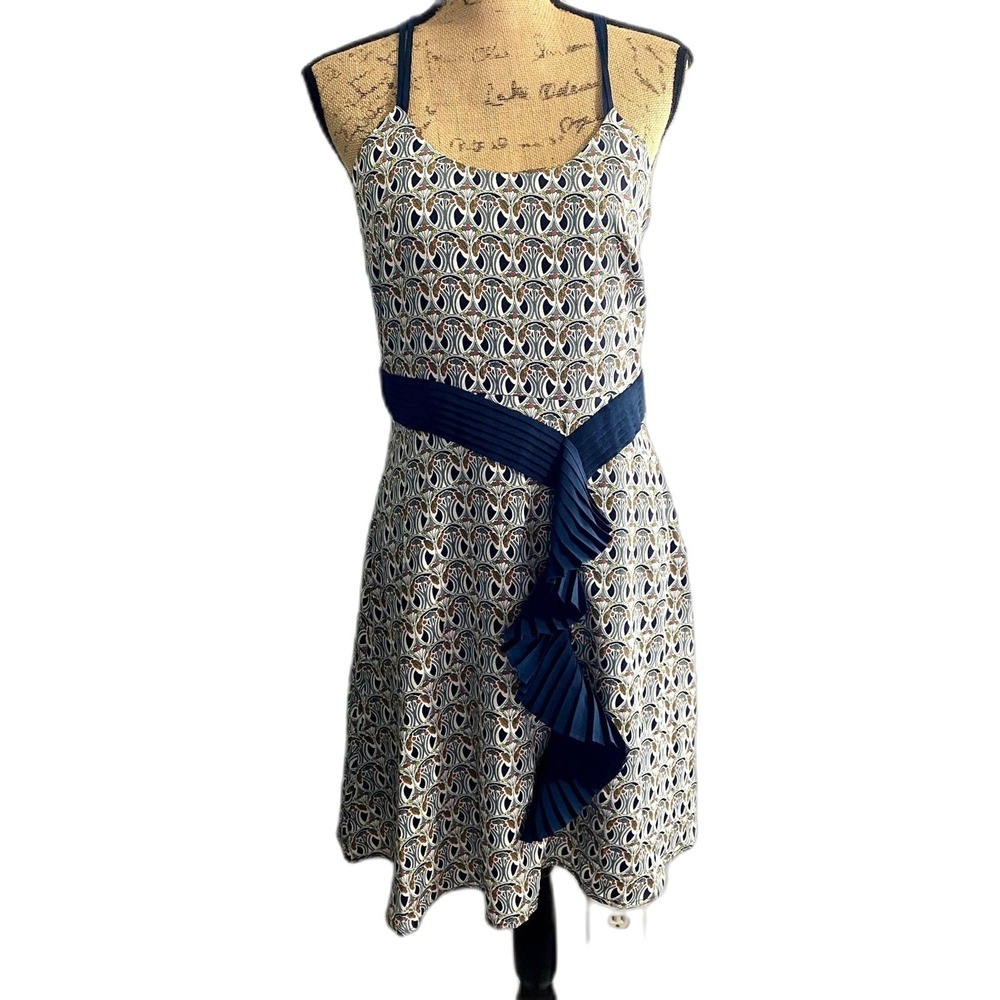 Liberty of London for Target A-Line Sundress Navy‎ Blue Floral Ruffle Size 6